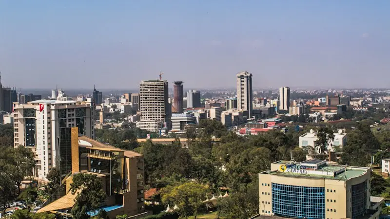 Skyline von Nairobi in Kenia – wichtiger Standort für Remote Work und digitale Nomaden